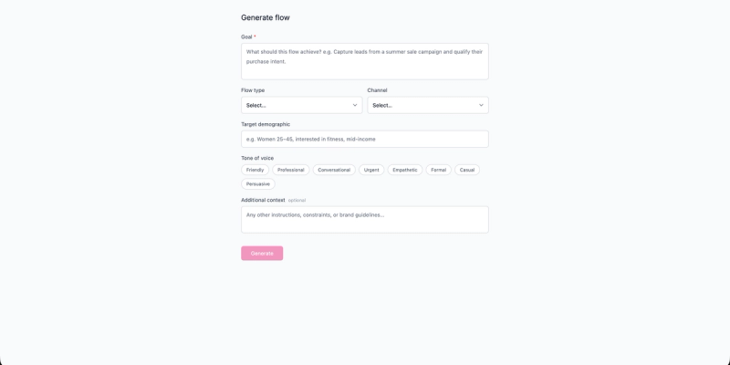 Generating a Flow with AI in SMOC Studio