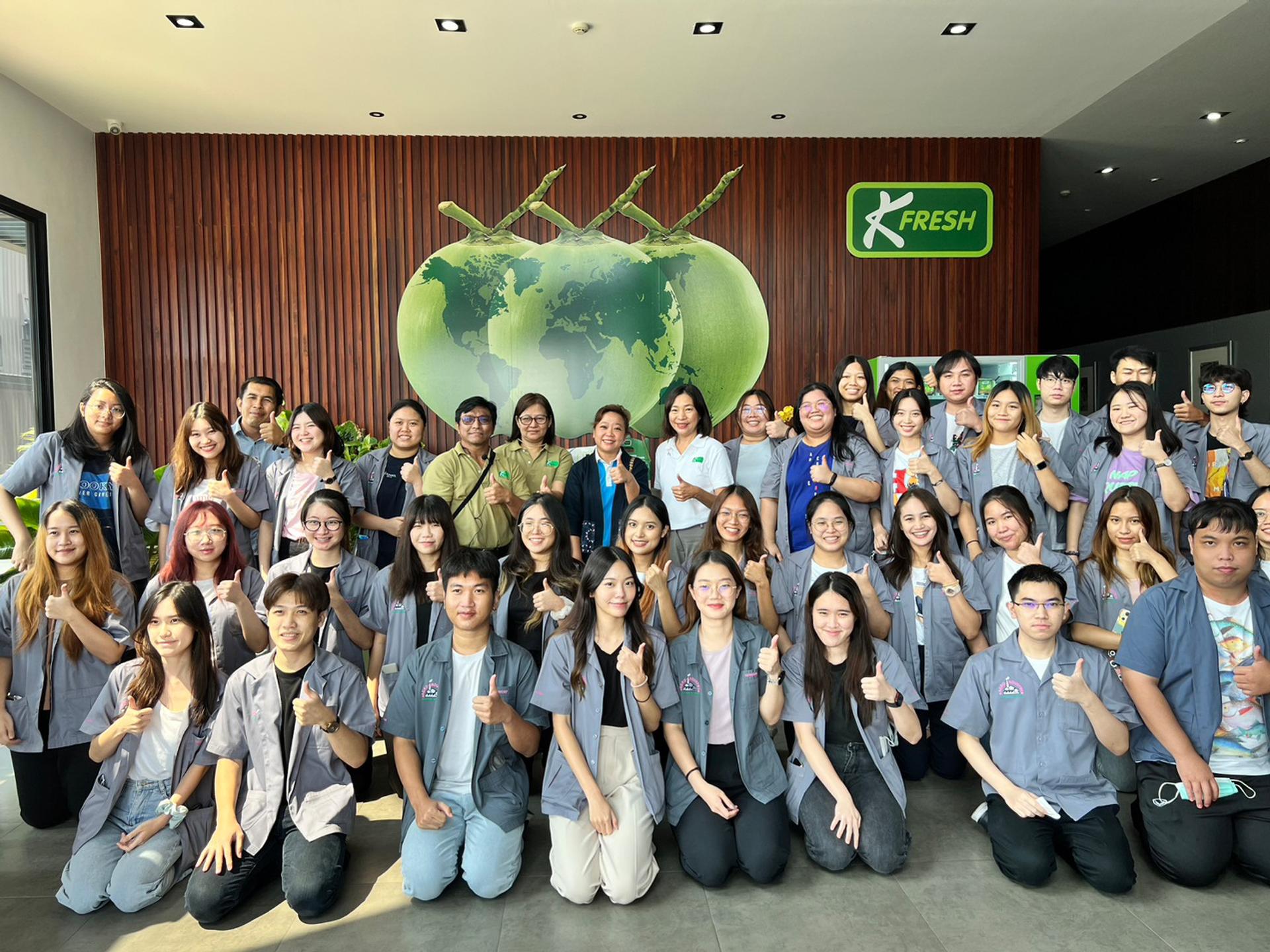 Students take a group photo