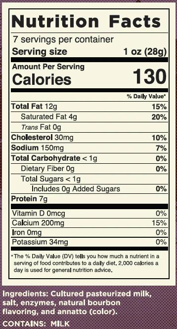 Shredded Smoked Bourbon Gouda Nutrition