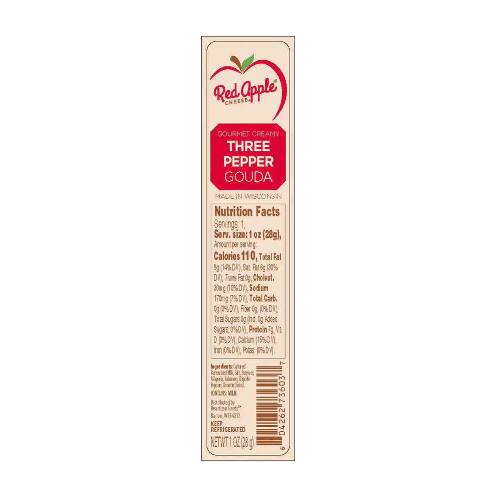 Three Pepper Gouda Gourmet Creamy Cheese Snack Stick