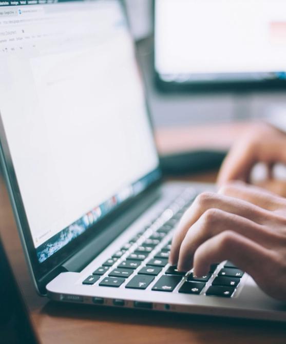 Student with computer