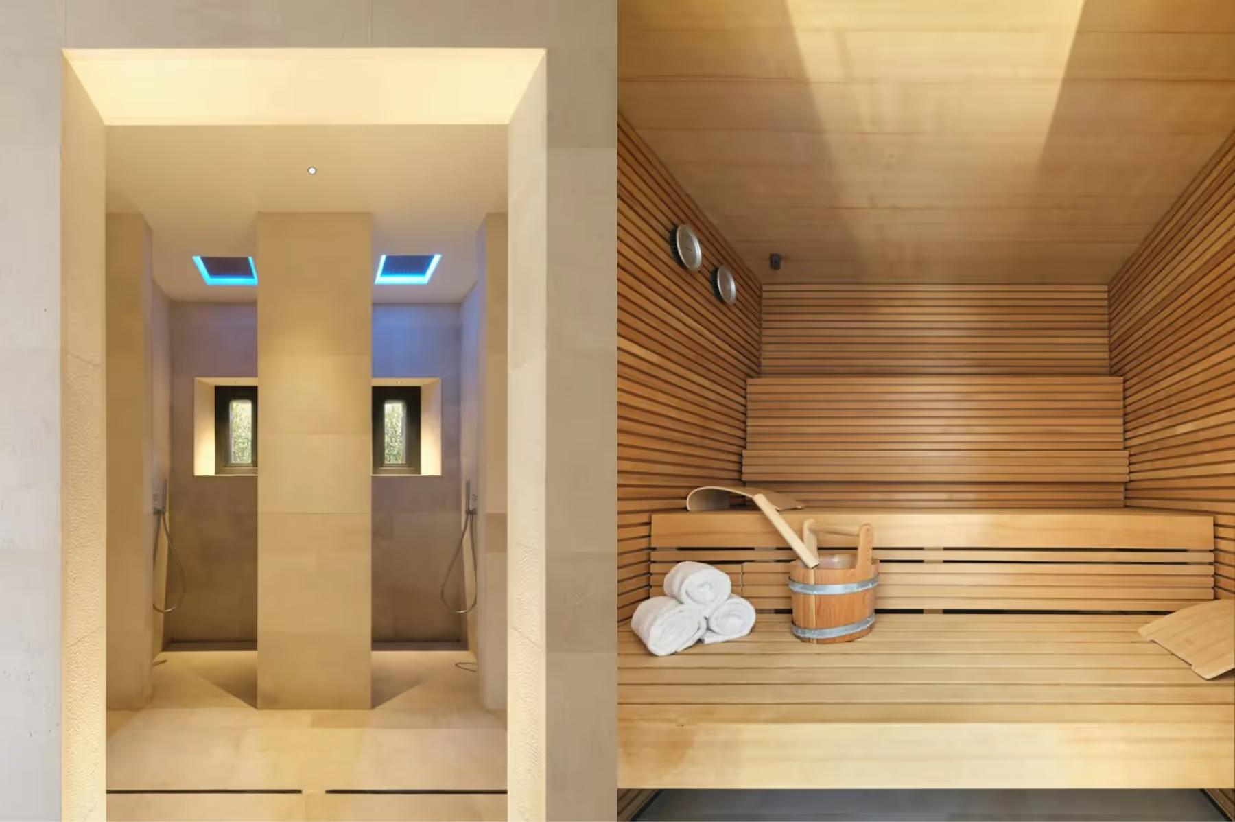Can Ferrereta: spa wellness area with treatment beds and calming interior
