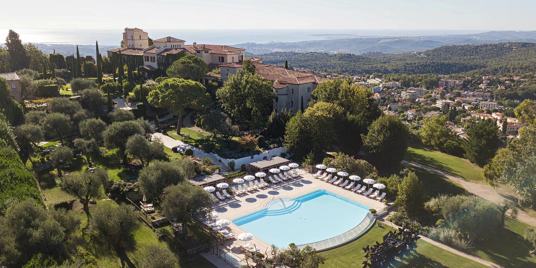 Medieval château with infinity pool overlooking the Mediterranean Sea