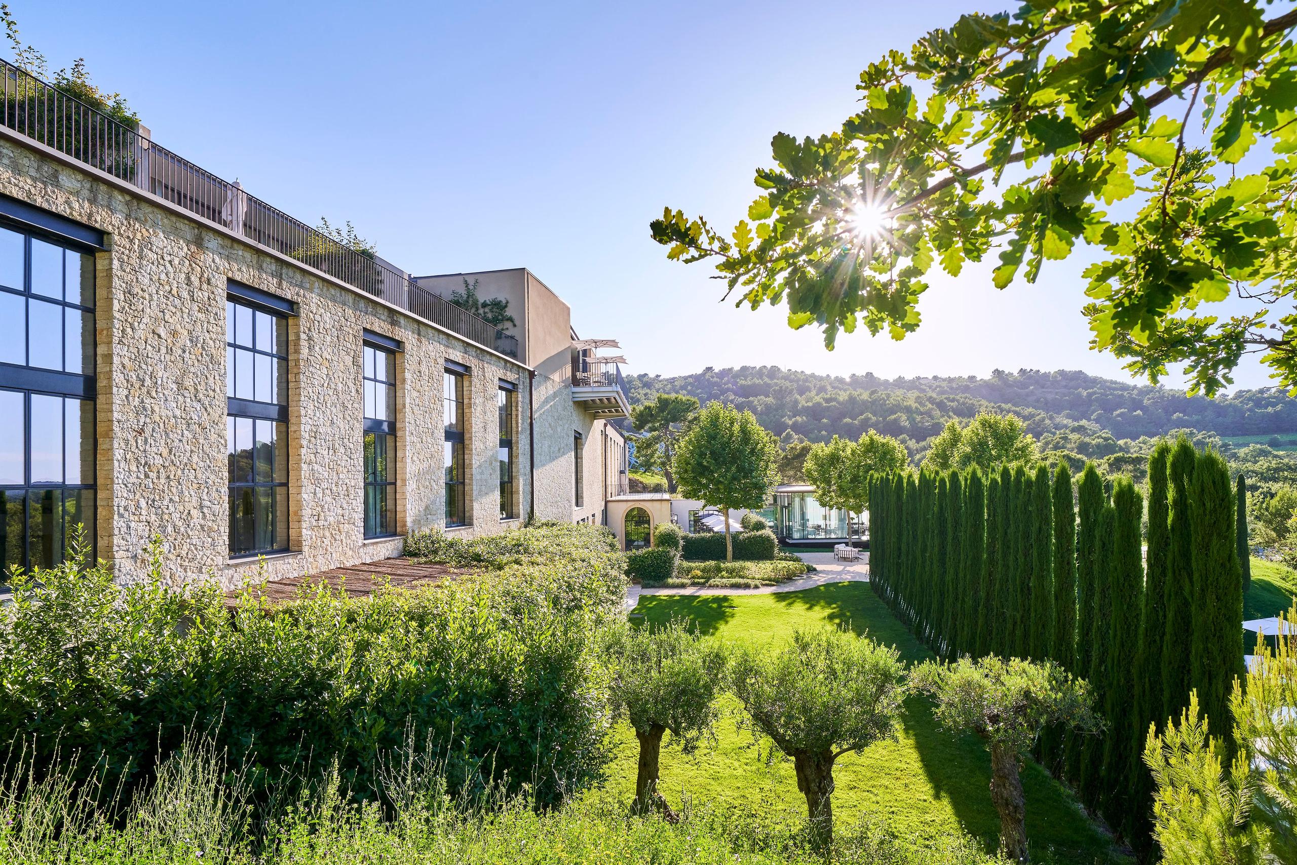 A suite overlooking the vines at Villa La Coste
