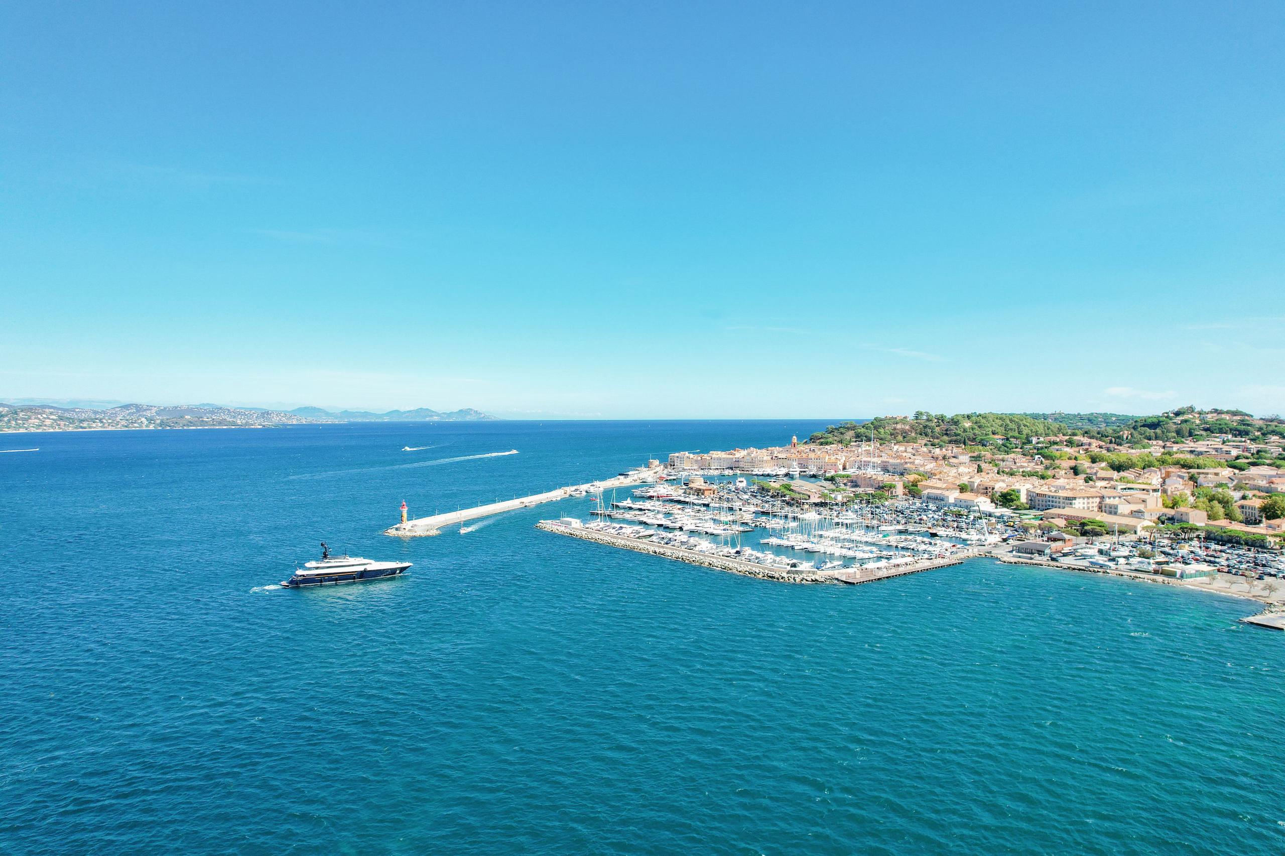 Coastal peninsula from aerial perspective with turquoise waters