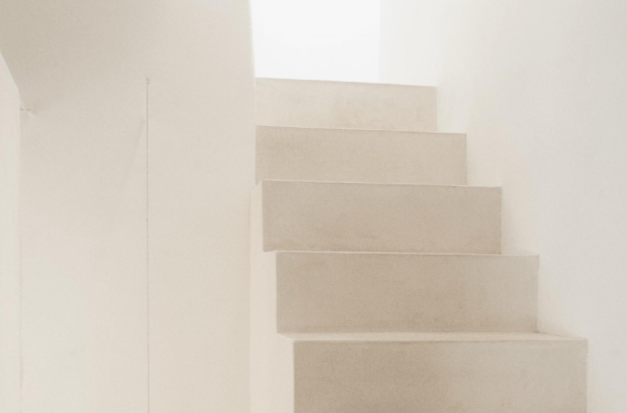 Architectural staircase with recessed steps and soft natural light from above