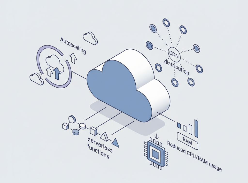 Illustration d’une architecture cloud scalable pour CMS headless - expertise Grande Charte en développement de sites web headless au Maroc