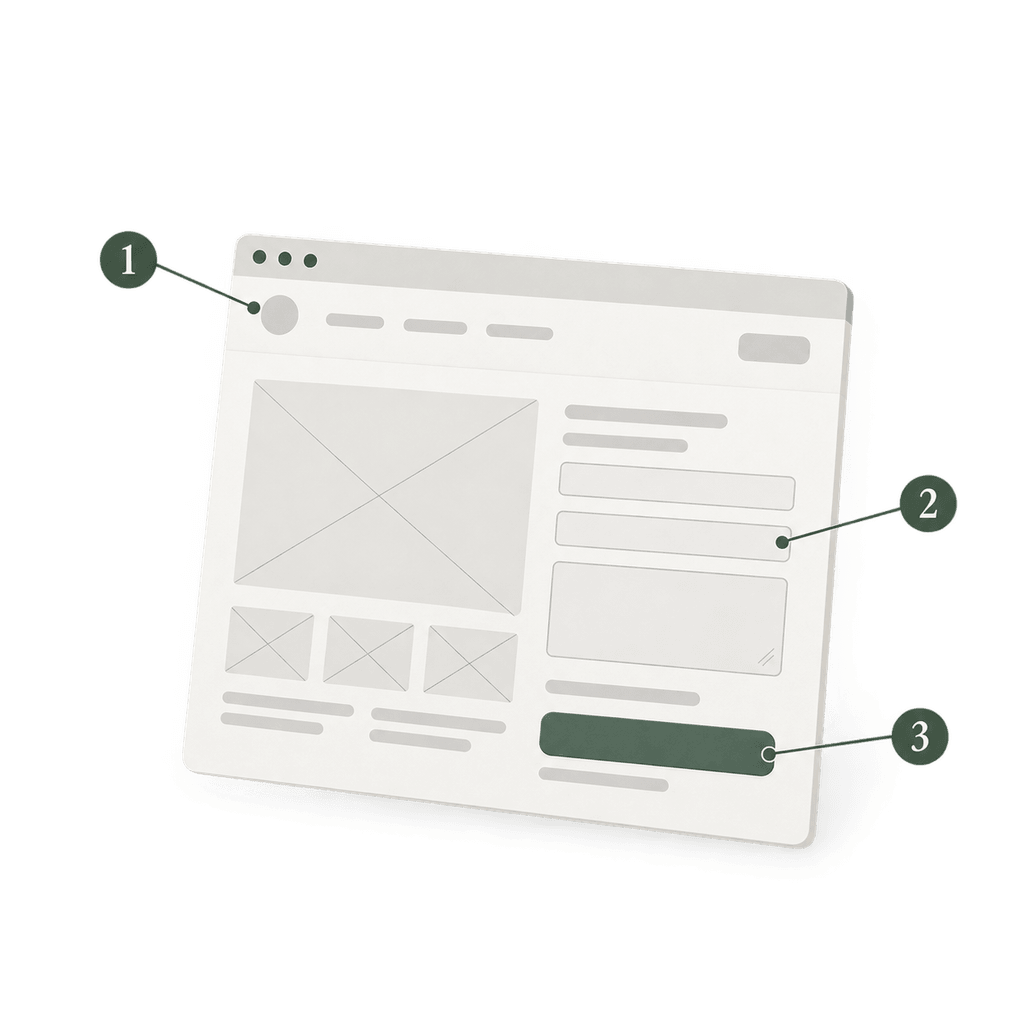 Illustration présentant audit ux et analyse des parcours avec des éléments d’interface