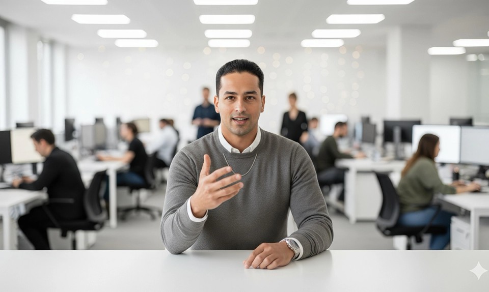 Consultant de l’agence digitale Grande Charte à Casablanca présentant une stratégie web