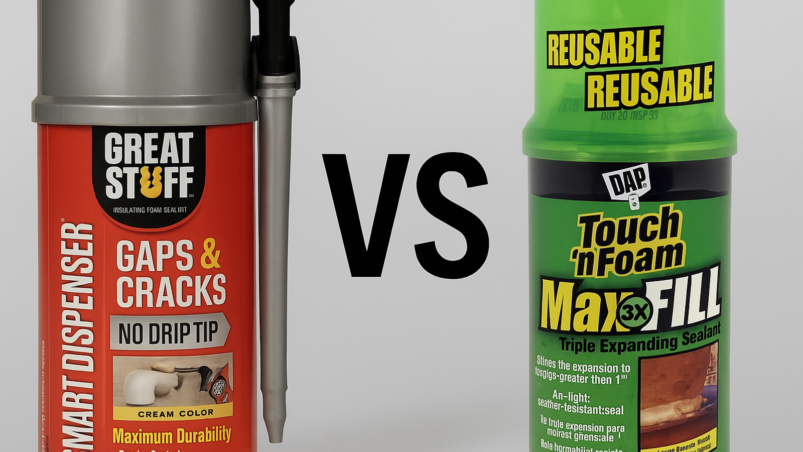 Great Stuff Big Gap Filler vs DAP Touch ’n Foam MaxFill – Which Expands More?