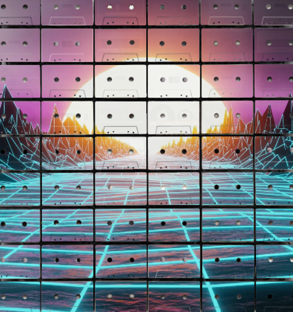 a dimensional slab of analog neo-brutalist art.