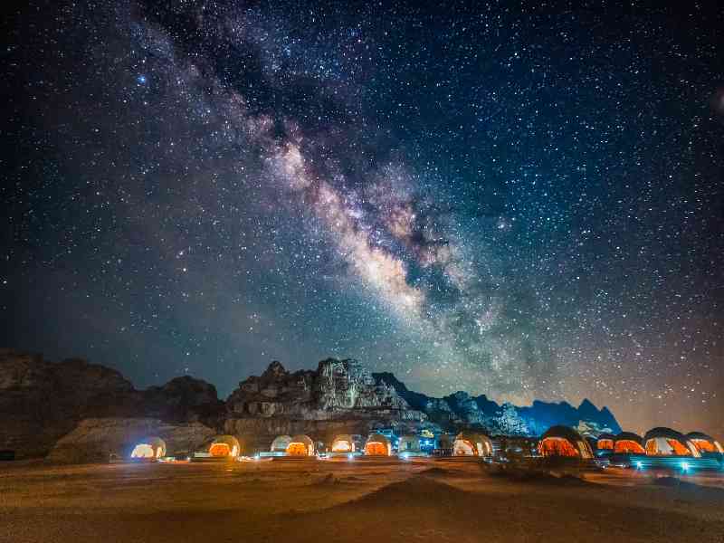 Camp under the stars in Wadi Rum and experience Jordan’s stunning desert landscapes