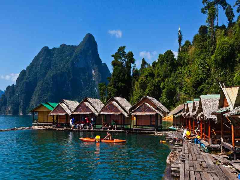  Sleep in a floatig raft house within Khao Sok National Park