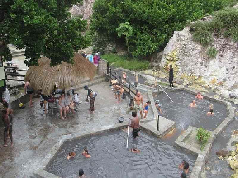 Visit the drive-in volcano at Sulphur Springs and relax in mud baths
