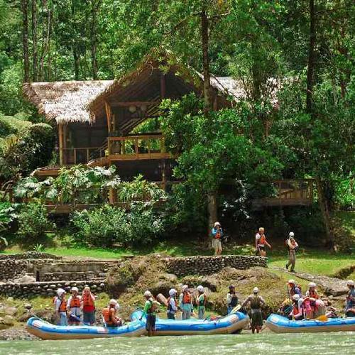 Tackle class III and IV rapids as you raft to a secluded rainforest lodge Tackle class III and IV rapids as you raft to a secluded rainforest lodge