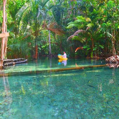 Kayak through Nong Thale Crystal lake Kayak through Nong Thale Crystal lake