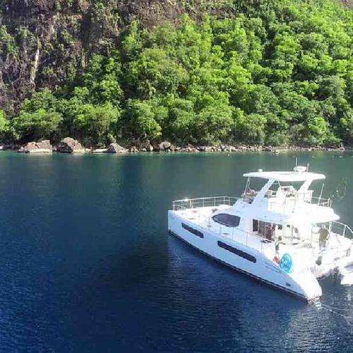 Cruise Saint Lucia on a catamaran with open bar and scenic coastal views Cruise Saint Lucia on a catamaran with open bar and scenic coastal views