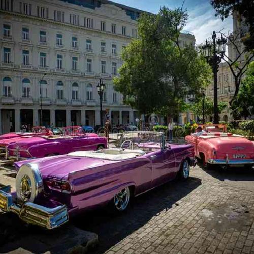 Ride through Havana’s historic streets in a classic vintage car. Ride through Havana’s historic streets in a classic vintage car.