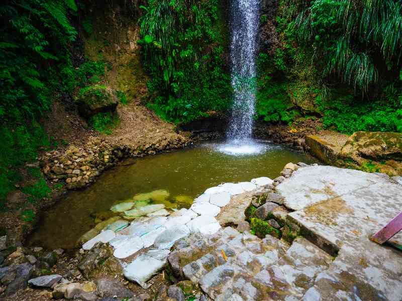 Enjoy views of the Pitons and swim at Toraille Waterfall