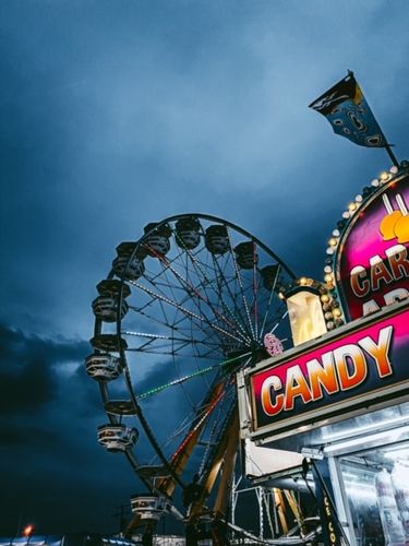 carnival with stormy backdrop