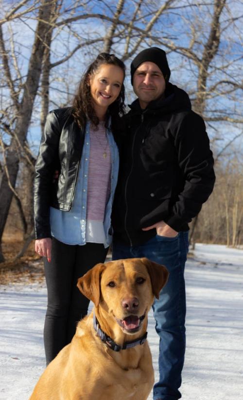 Couple and their dog 