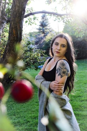 Women and Apple tree