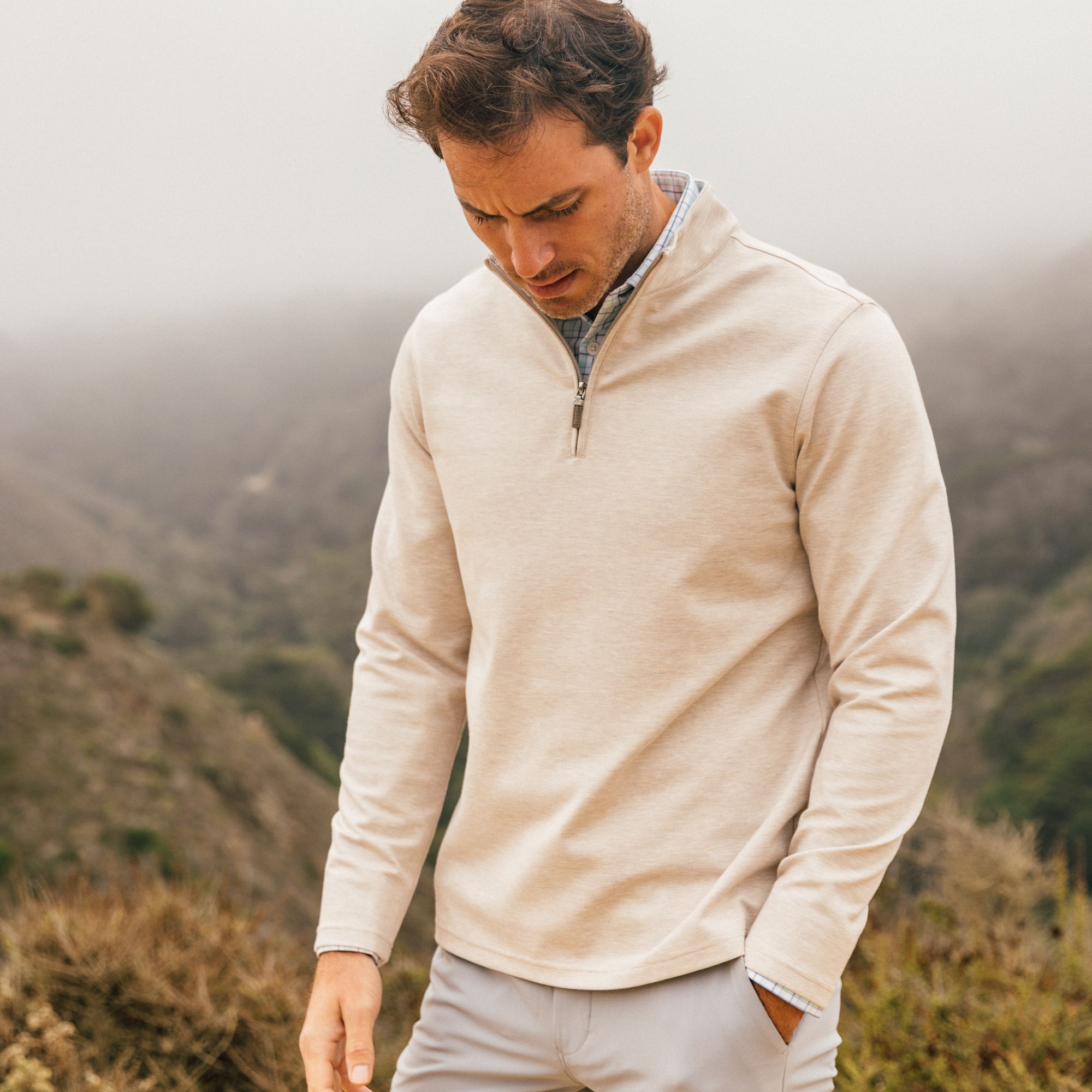 Mizzen+Main factory Pro Flex Hoodie in Charcoal Heather