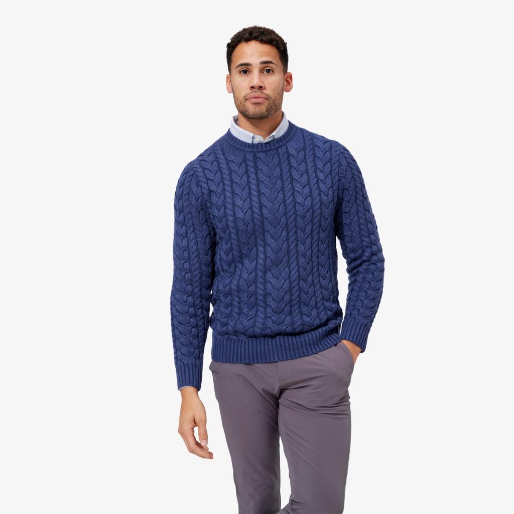 Redford Sweater - Medieval Blue Heather - Mizzen+Main