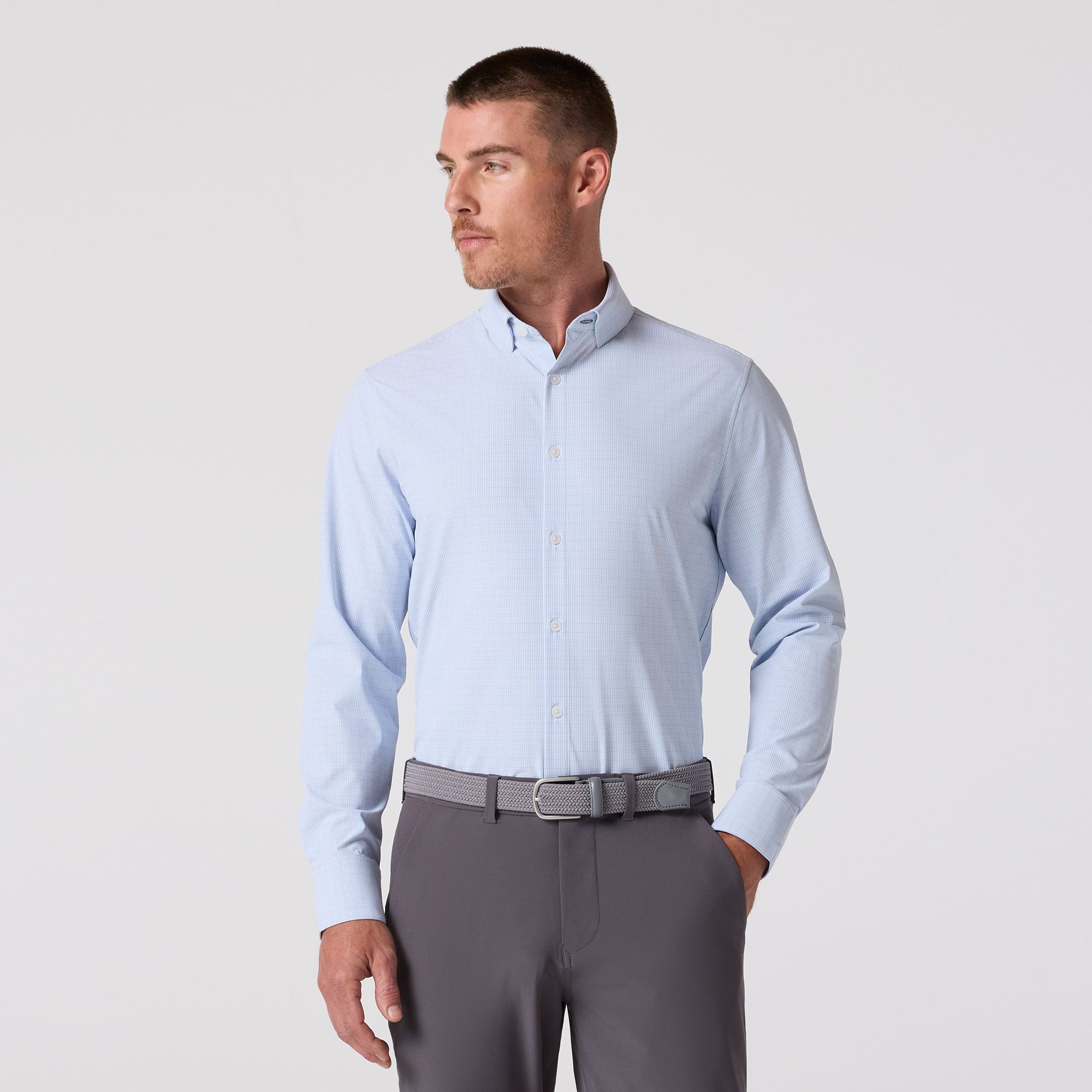 Denim Blue Solid Hillcrest Quarter Zip | Mizzen+Main