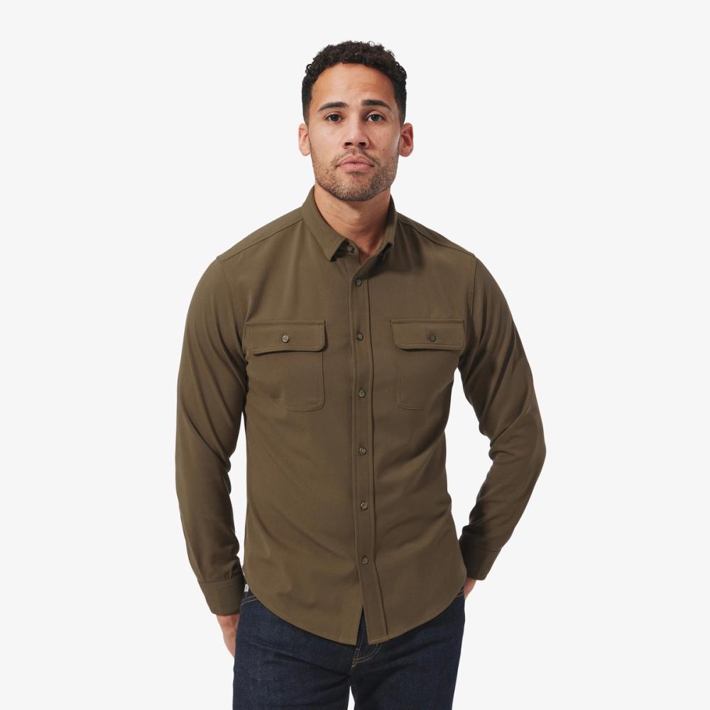 Upstate Flannel - Olive Branch Solid - Mizzen+Main