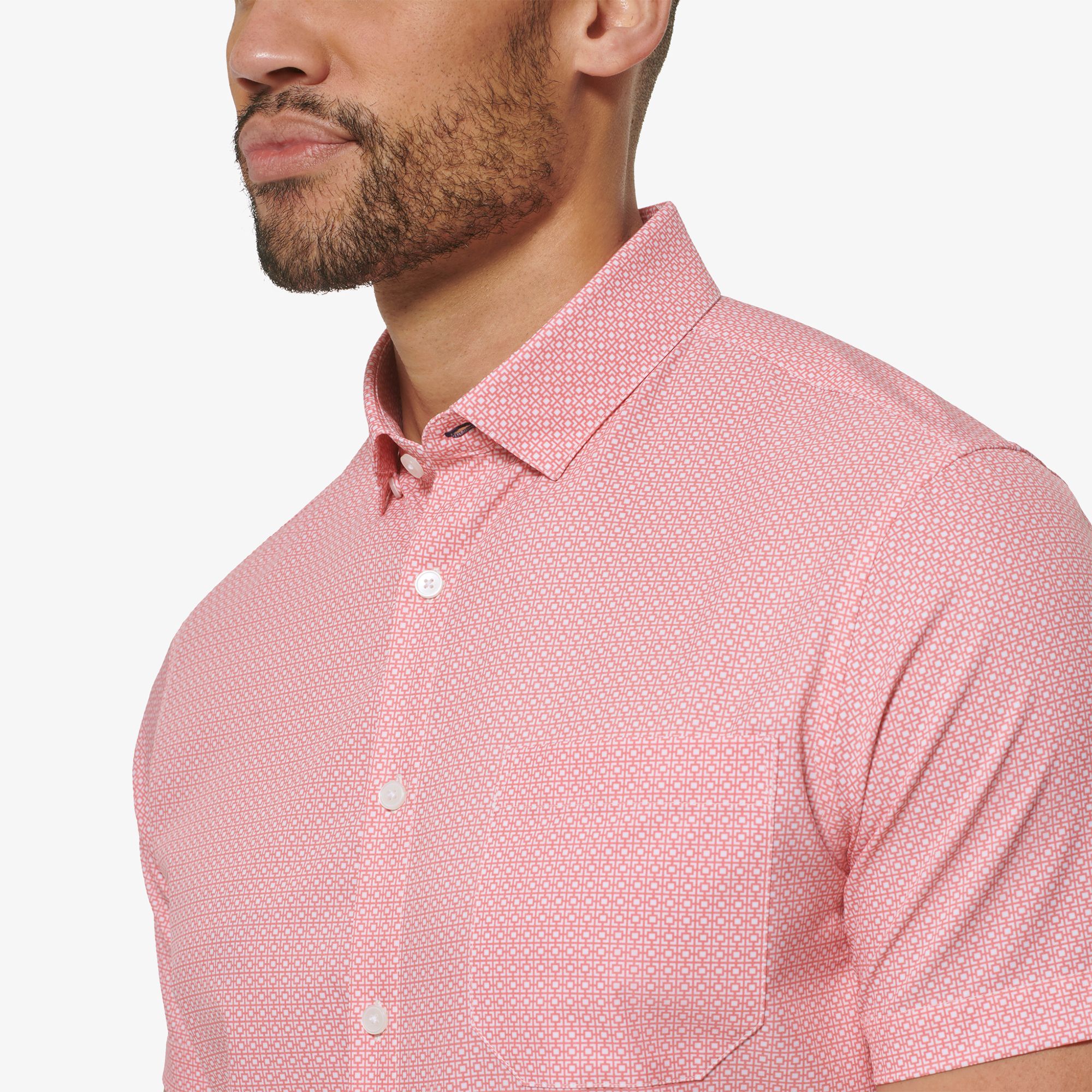 Leeward Short Sleeve - Tea Rose Square Print