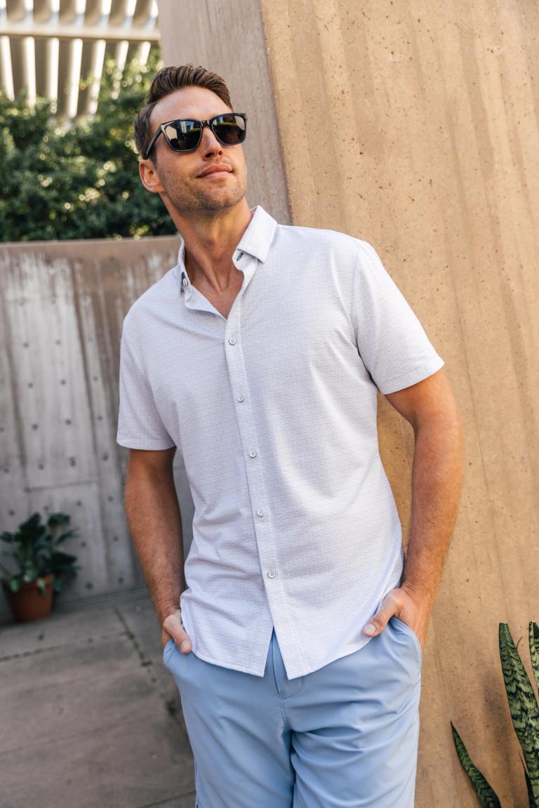 Halyard Short Sleeve Cloud Blue Circle Dash - Mizzen + Main main image 1