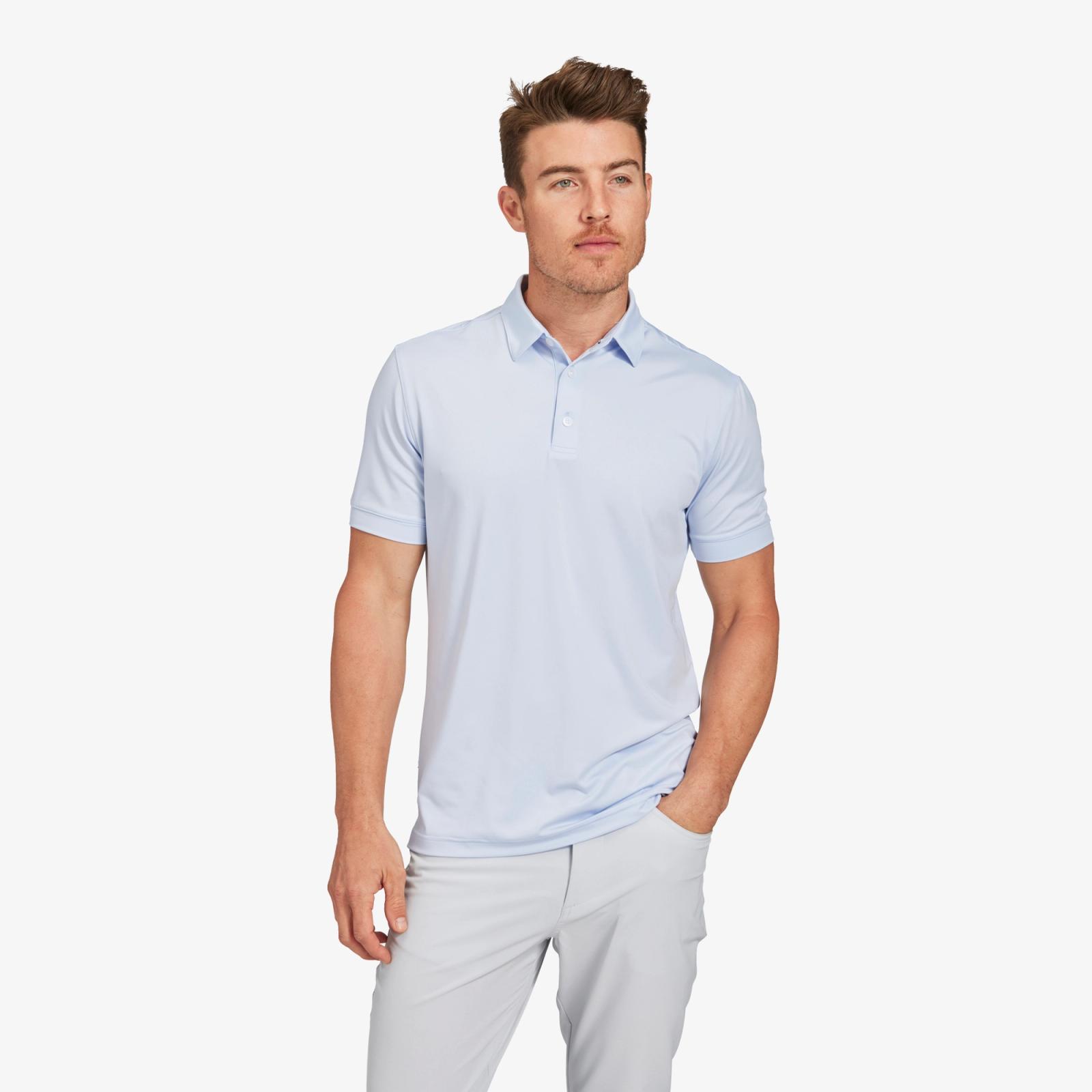 Light Blue Solid Polo - Mizzen+Main