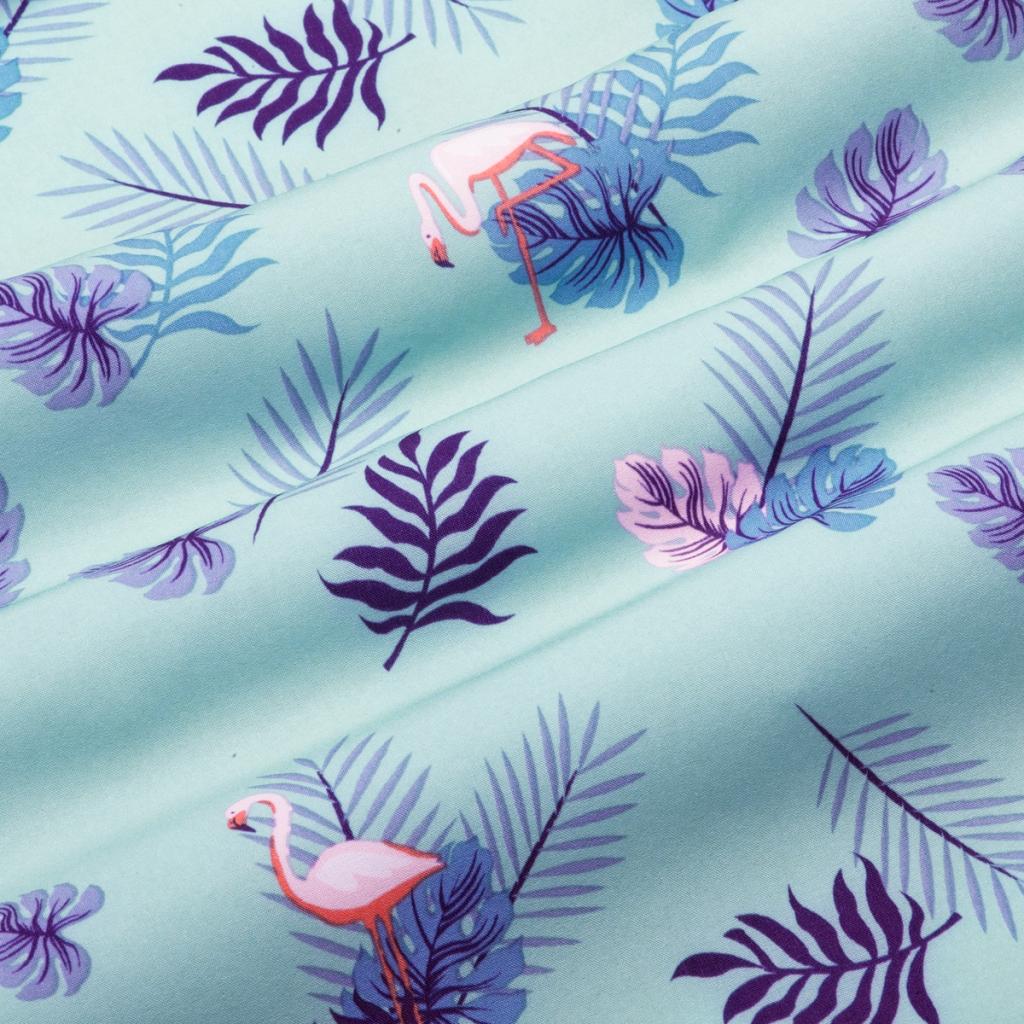 Aqua Pink Flamingo Print Dress Shirt - Mizzen+Main