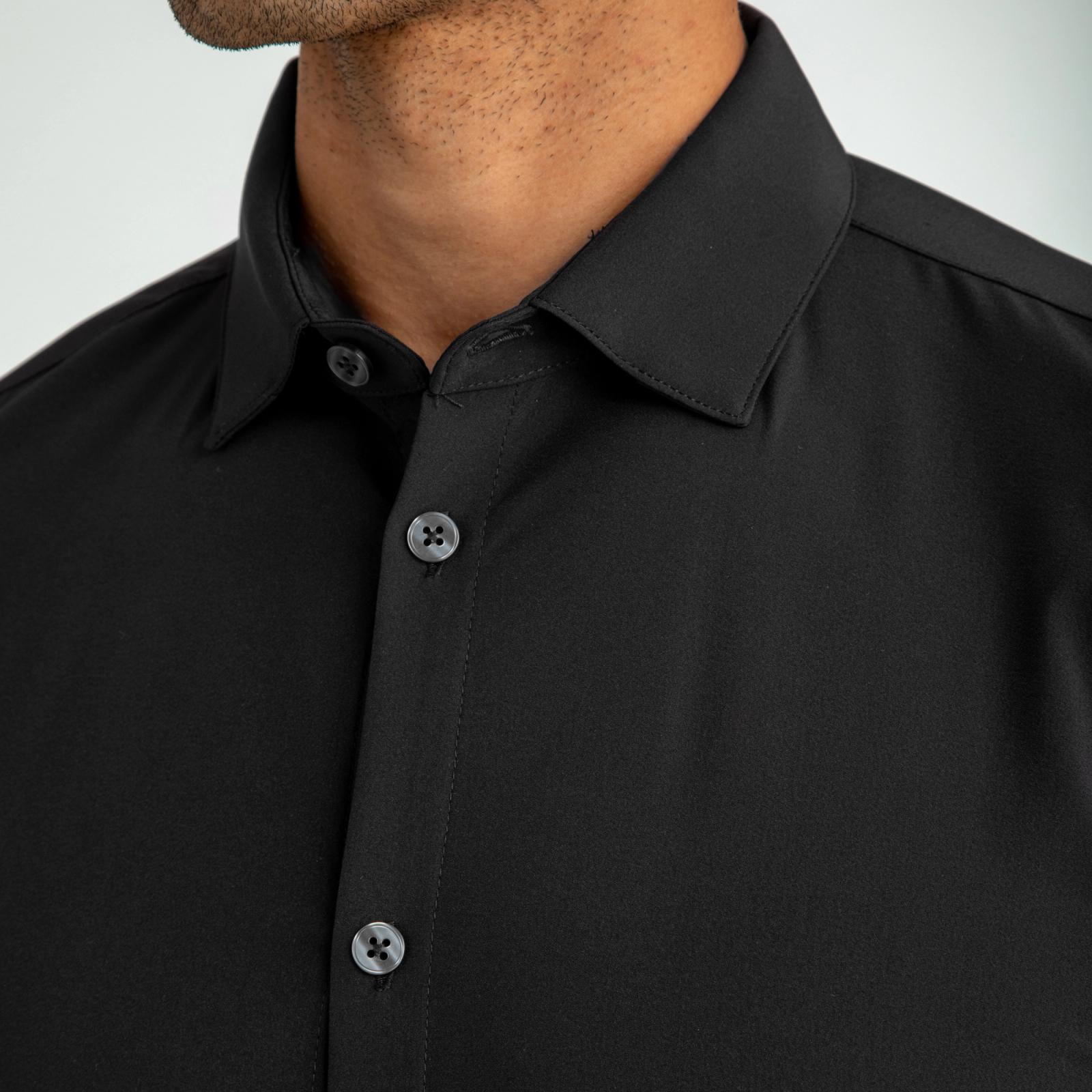 Black Solid Leeward Dress Shirt - Mizzen+Main