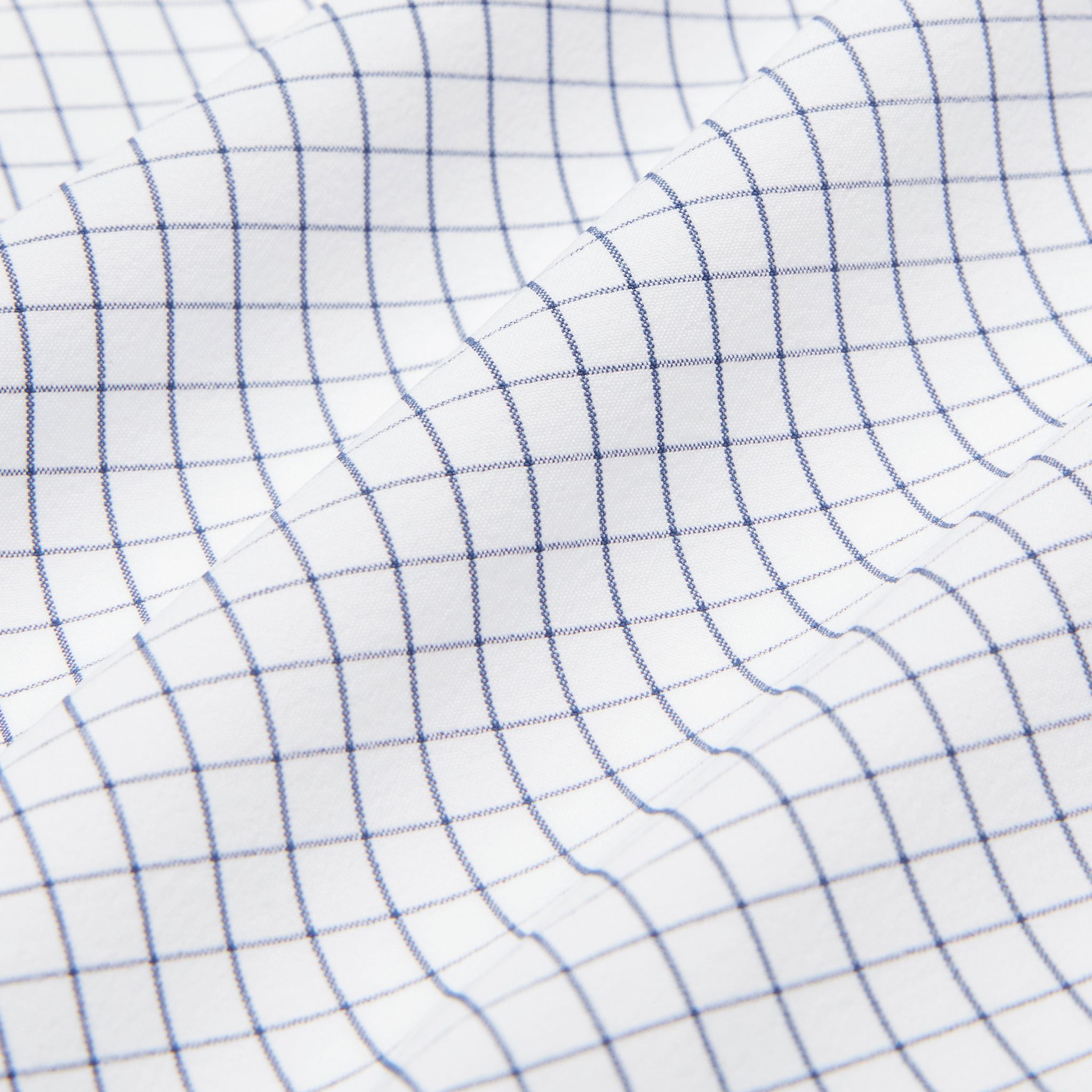 Leeward Dress Shirt White Navy Mini Grid