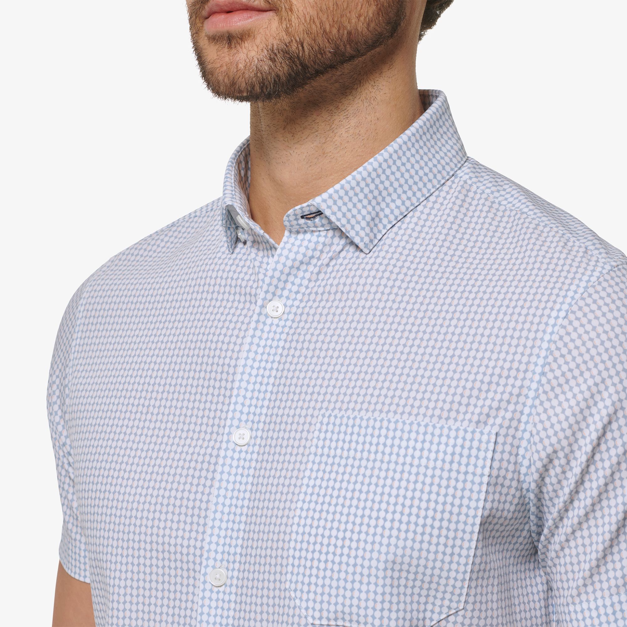 Leeward Short Sleeve - Ashley Blue Circle Geo Print - Mizzen+Main