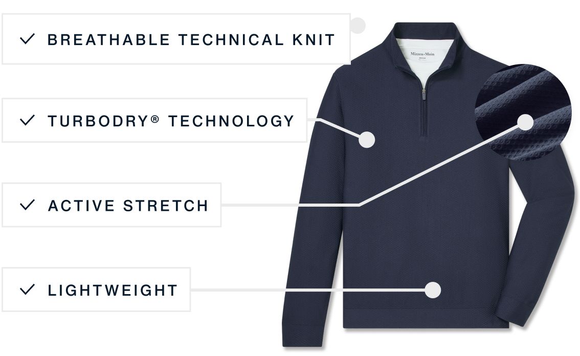 A flat lay of our The Easton highlighting its features.