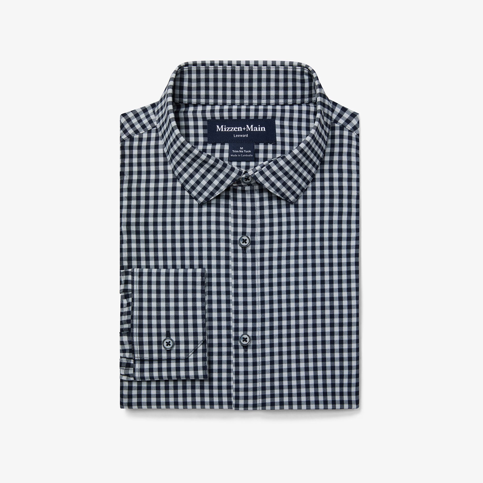 MIZZEN+MAIN Leeward Check No-Tuck 2024 Stretch Performance red blue check plaid Butto