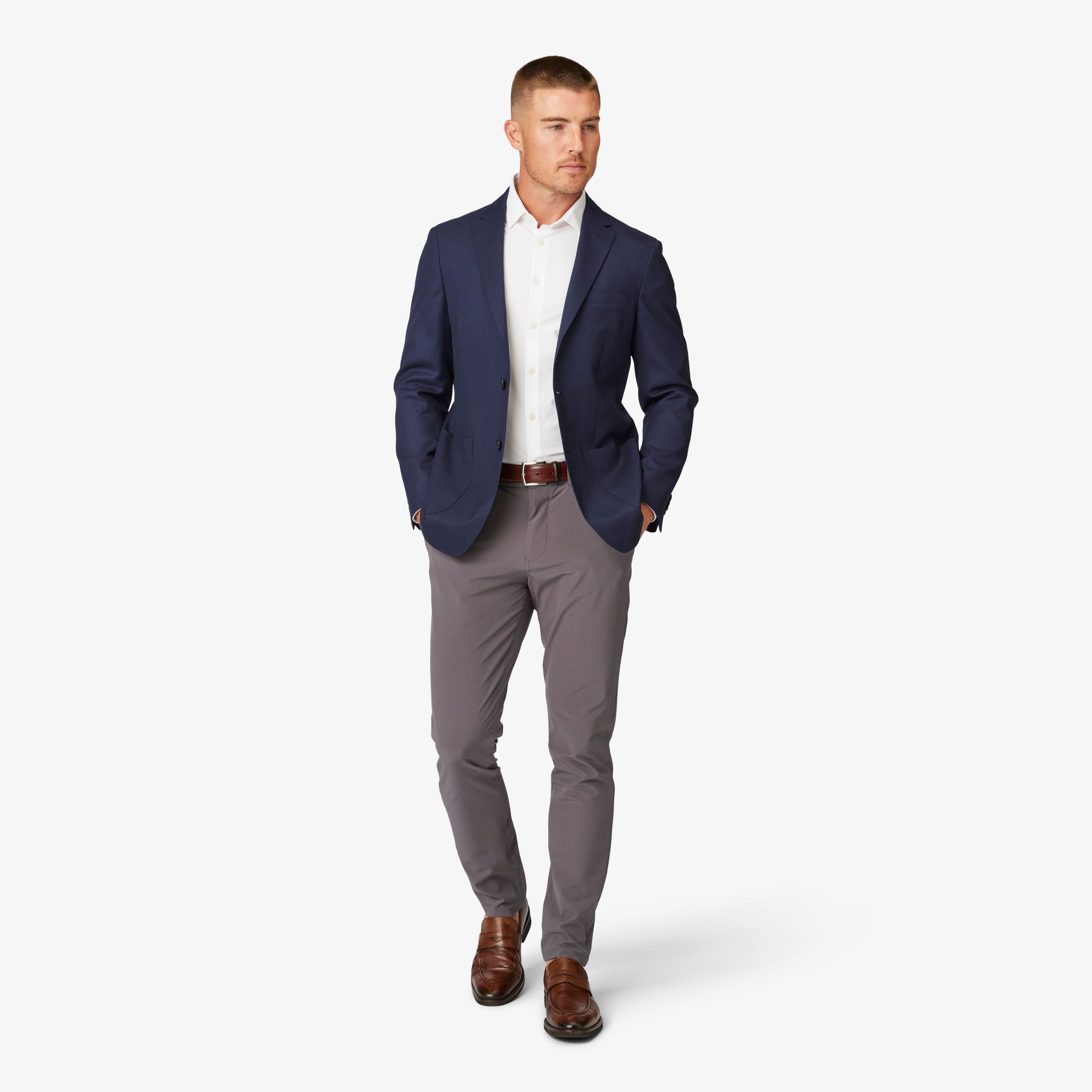 Regular fit Royal blue blazer with straight pants- Women – The Ambition  Collective