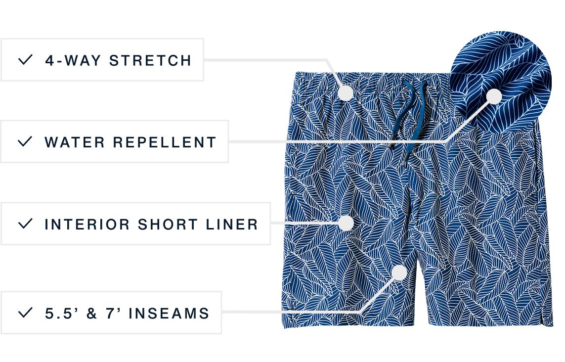 Hampton Swim Trunks - Skyline Blue | Mizzen+Main