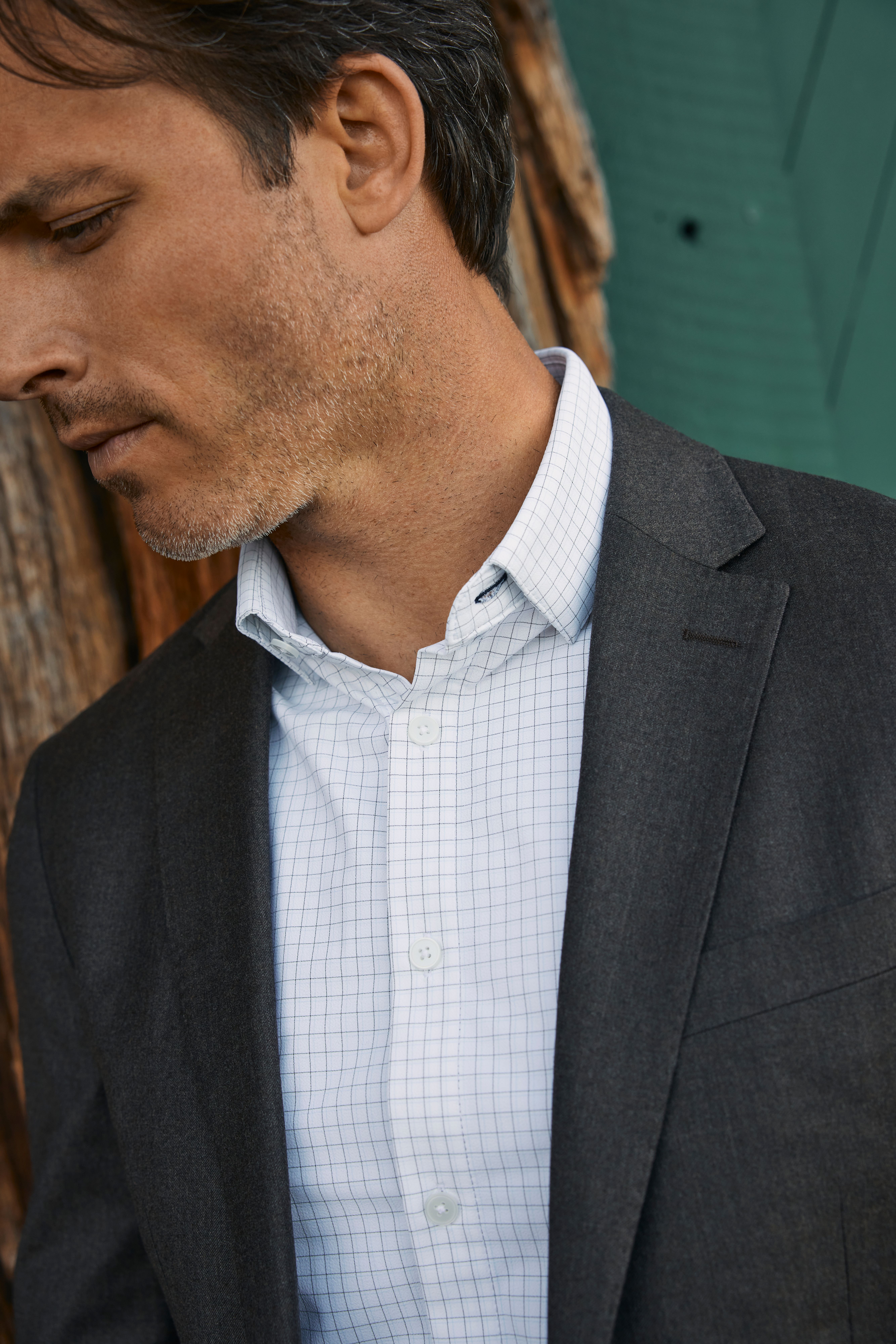 Leeward Dress Shirt Espresso Joel Plaid