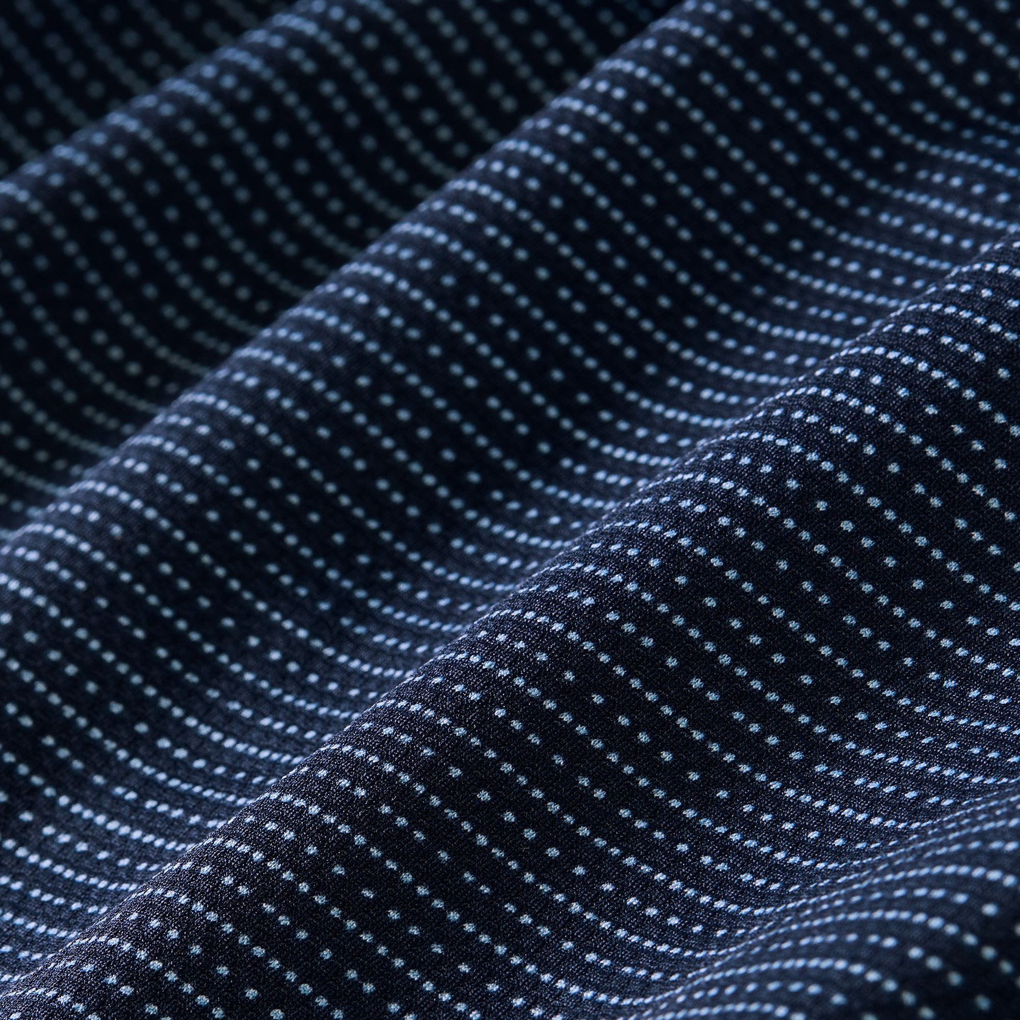Navy Dot Stripe Halyard Polo - Mizzen+Main