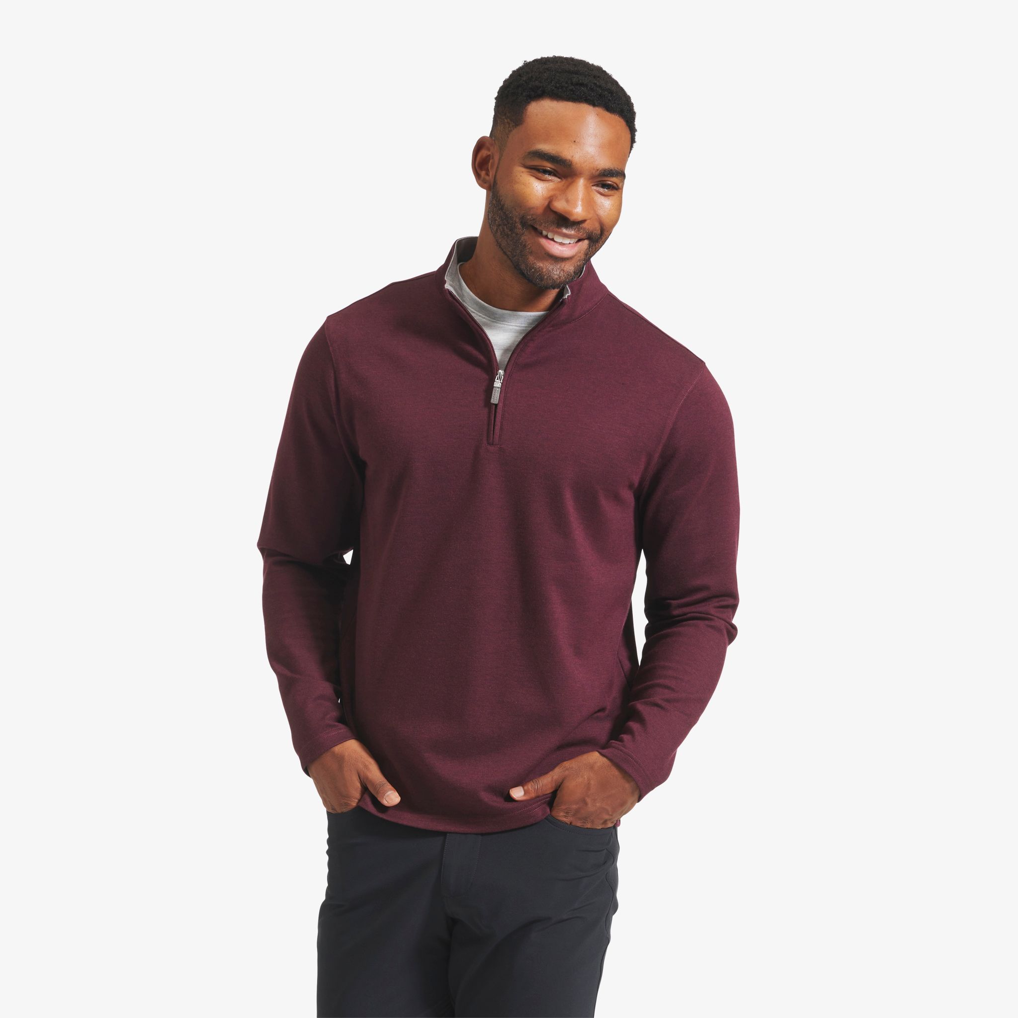 Burgundy sweater zipper best sale