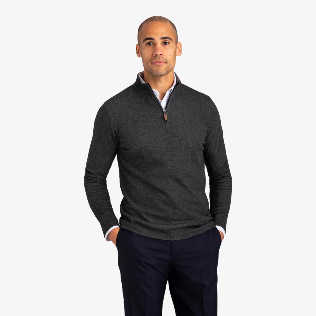 Men's Golf Pullover | Dark Gray Quarter Zip | Mizzen+Main - Mizzen+Main