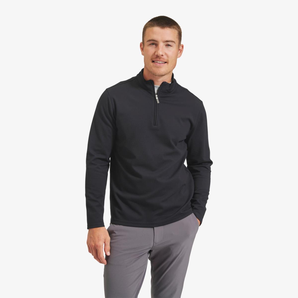 Black Solid ProFlex Quarter Zip - Mizzen+Main