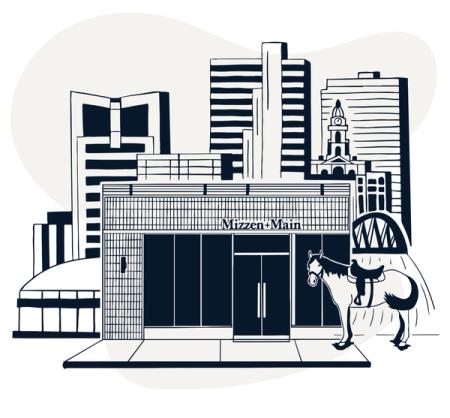 Mizzen and Main storefront.