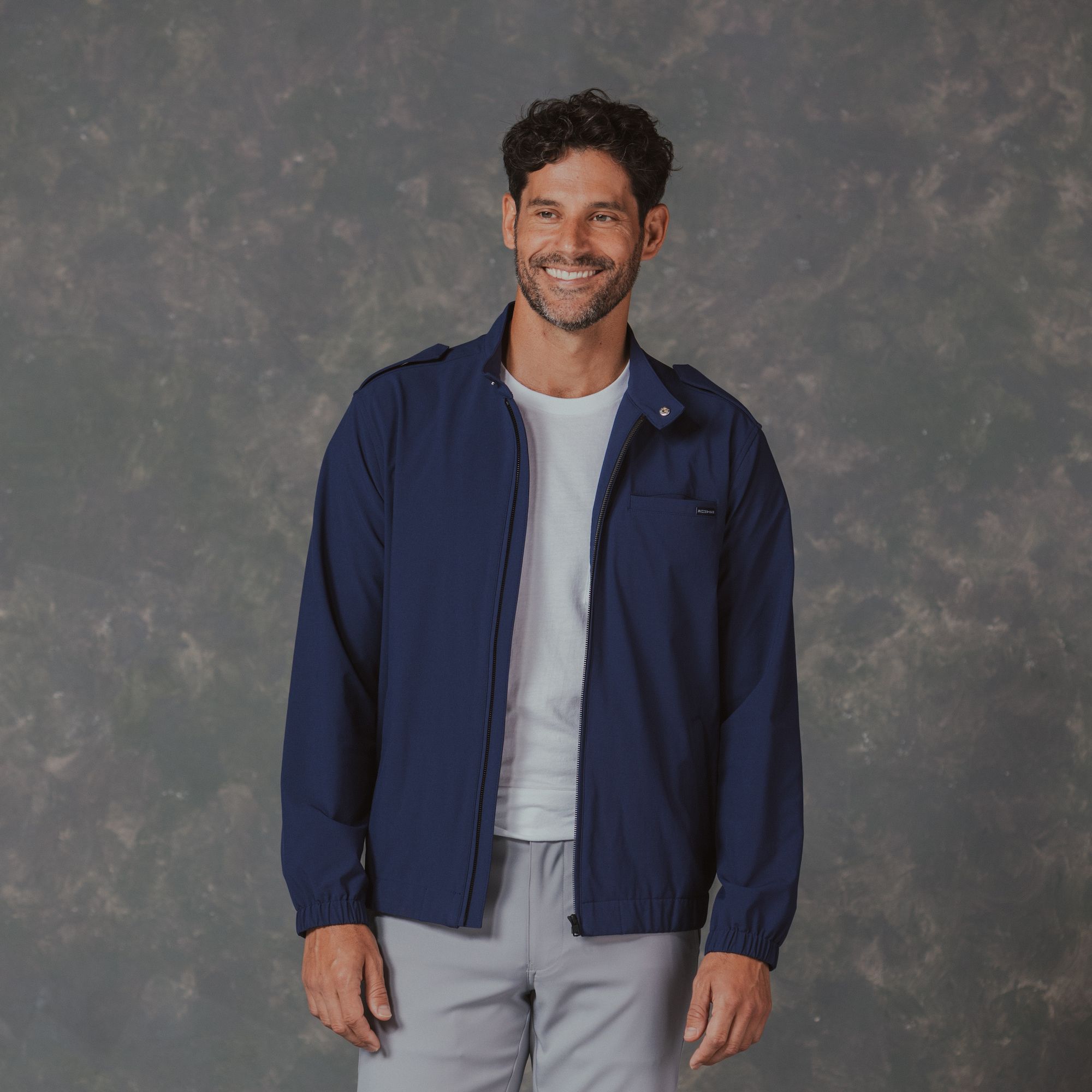 Navy Solid Bomber Jacket - Mizzen+Main