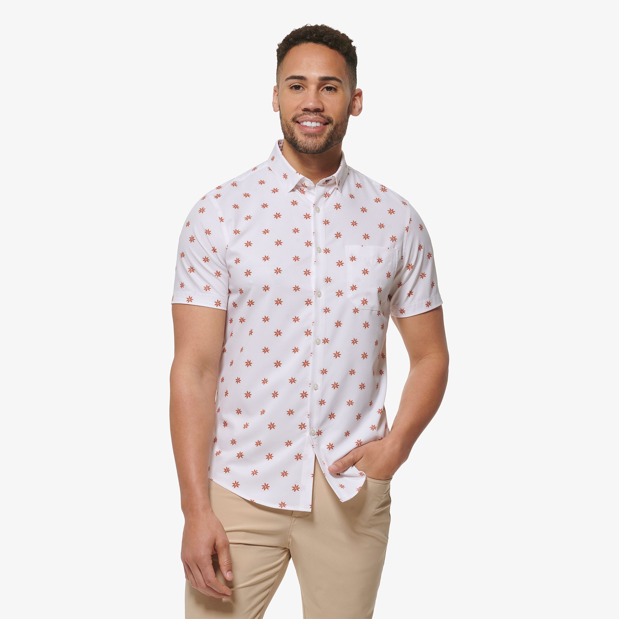 Leeward Short Sleeve - Lotus Floral Dot Print - Mizzen+Main