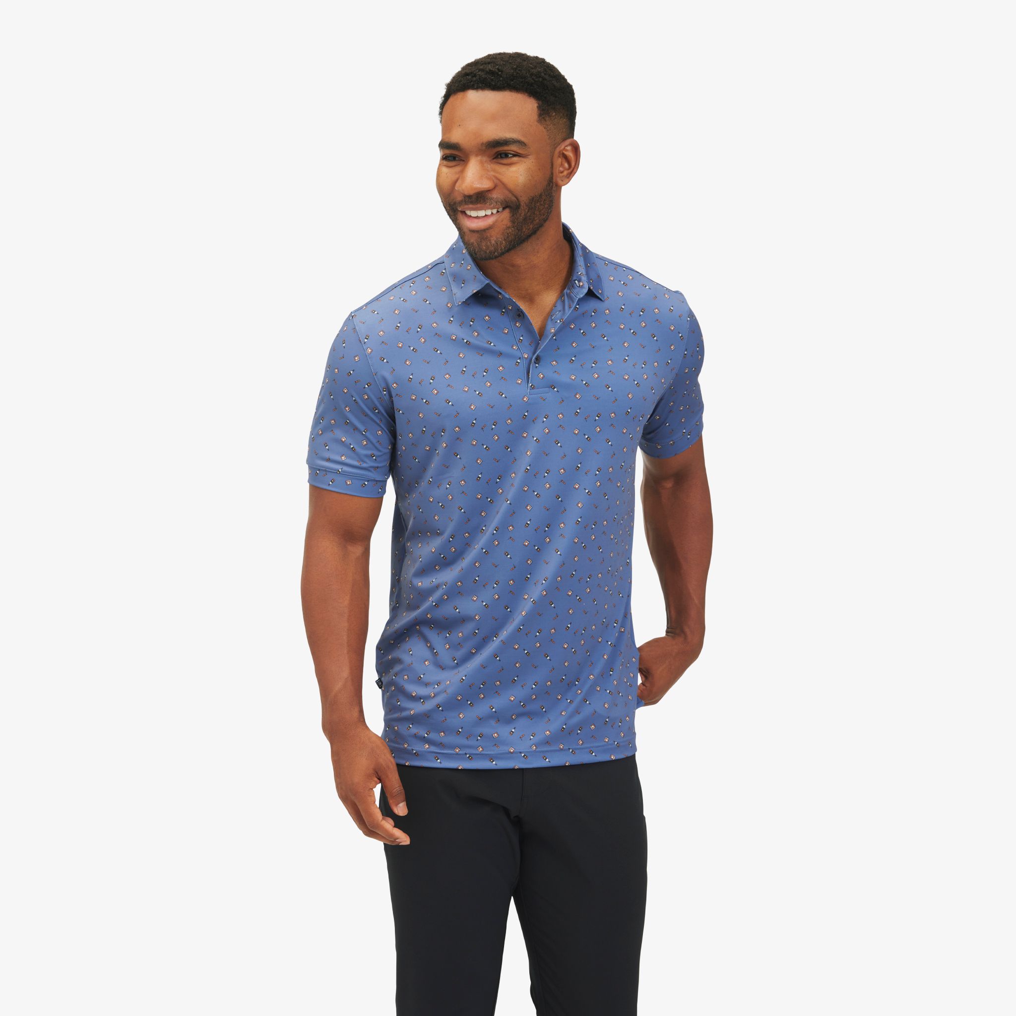 Versa Polo - Whiskey and Ash Print